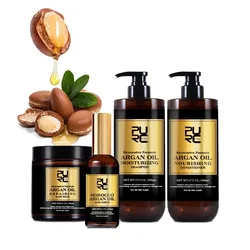 Morocco Argan Oil Shampoo Conditioner Hair Mask Treatment Deep Repairing Damage Dry Scalp Cleaning PURC Hair Care 500ML Shampoos