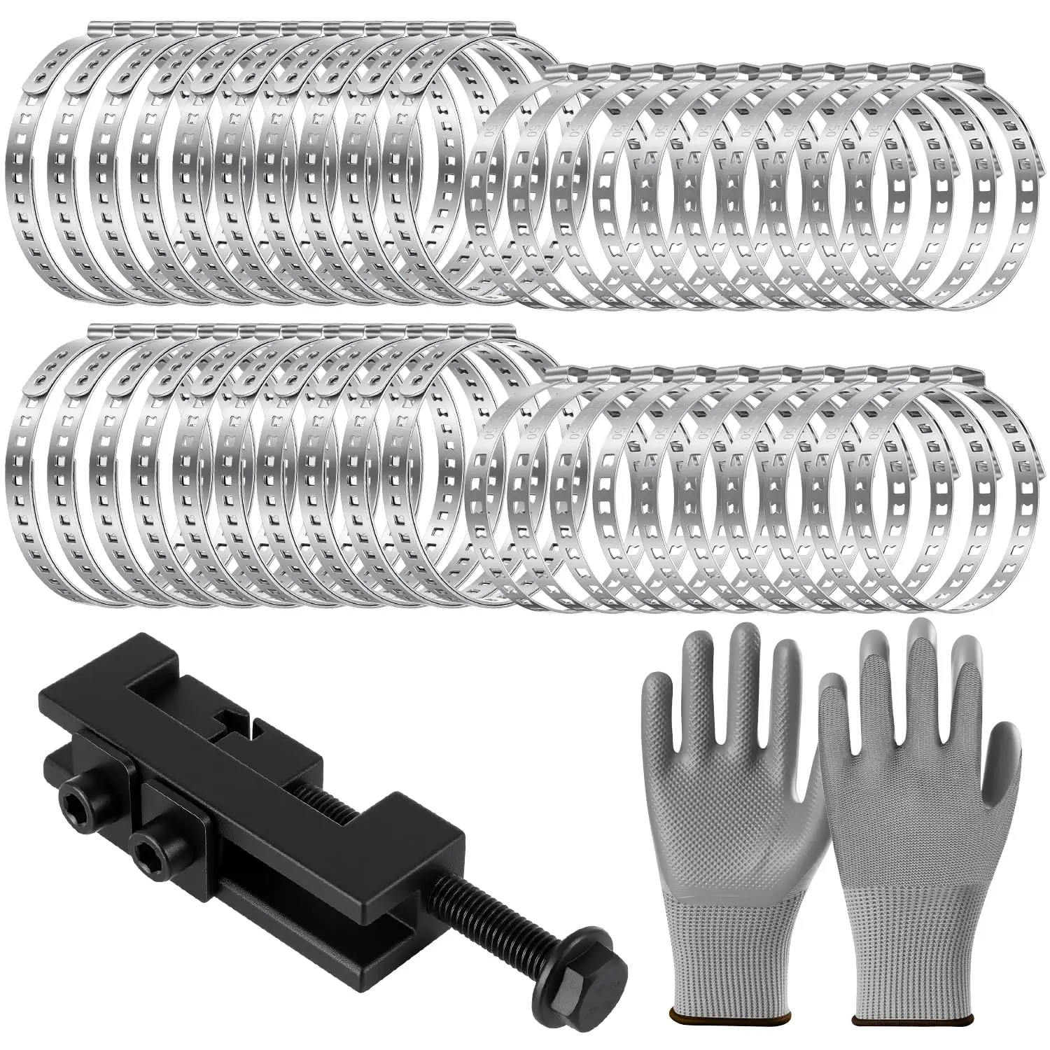 

42pcs 304 Stainless Steel Cv Boot Clamps Set With Pliers And Gloves For Axle Drive Shaft Installation