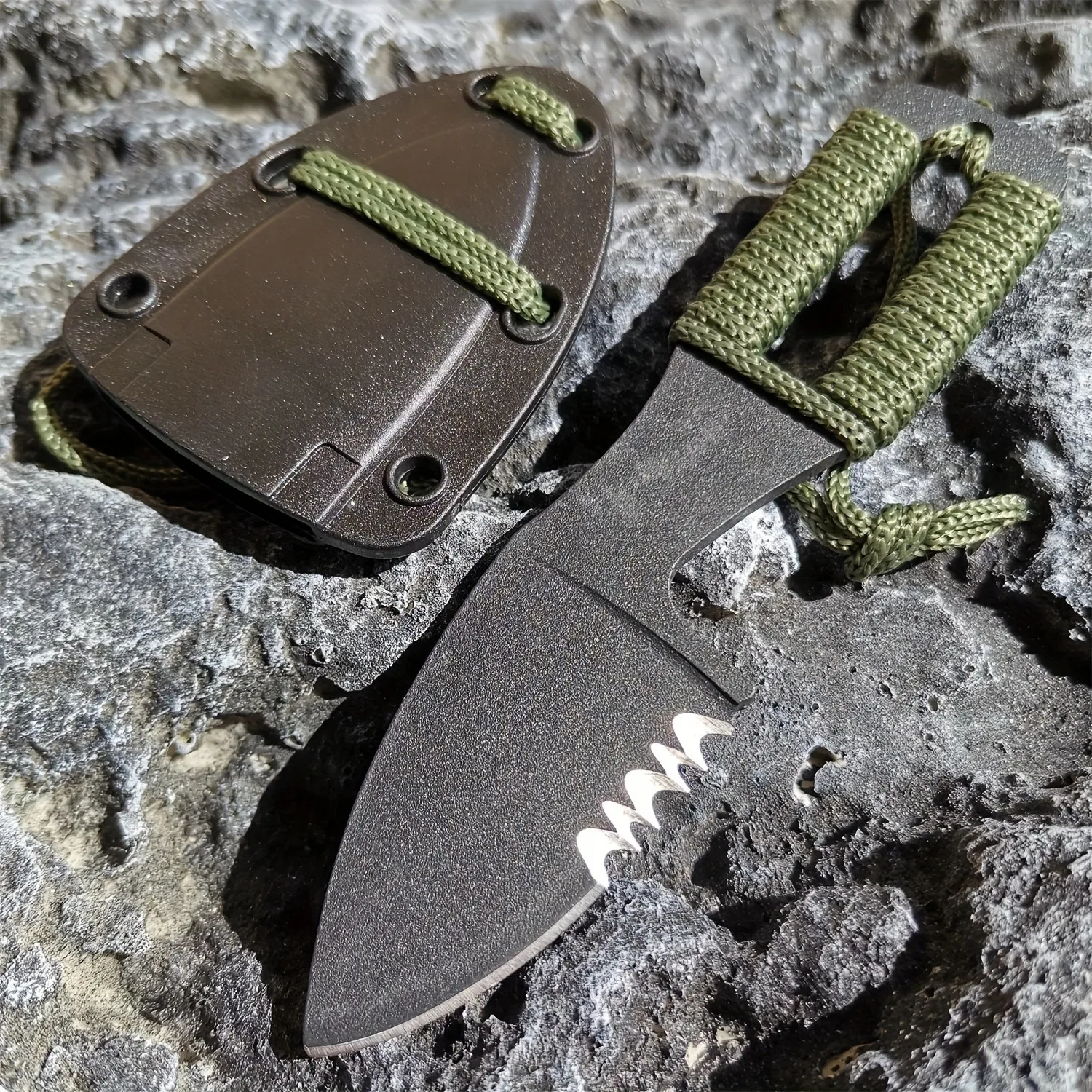 EDC multi-function knife, outdoor pocket knife, portable self-defense knife, survival knife in the field, K-sheath knife,