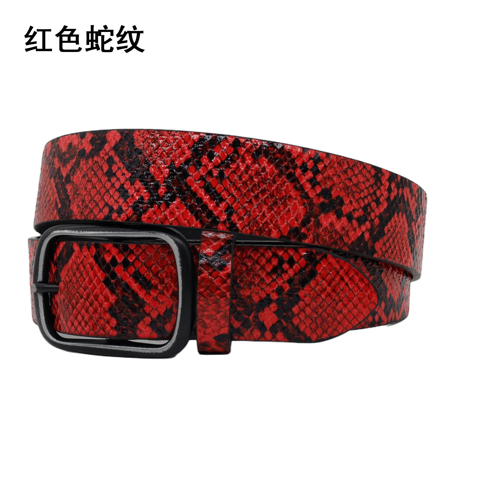 Western Leopard Print Snake Print Crocodile Print PU Leather Men Belt Nightclub With Jeans