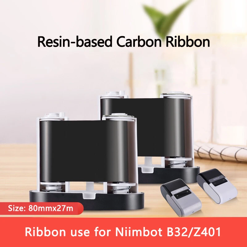 Niimbot B32 Dedicated Carbon Ribbon or Niimbot B401 Resin-based Carbon Band 27mx80mm Niimbot B32 or Z401 Original Carbon Tape