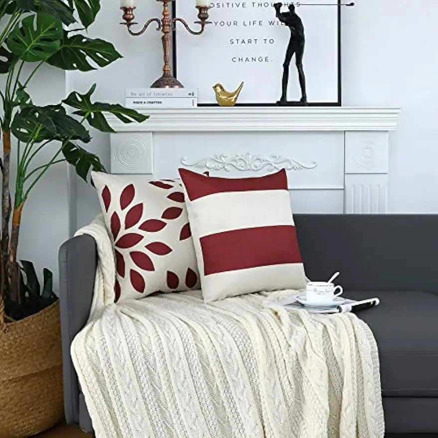 Red geometric modern decorative cushion cover for pillows living room sofa cushion cover 45x45 cm pillow case home decor