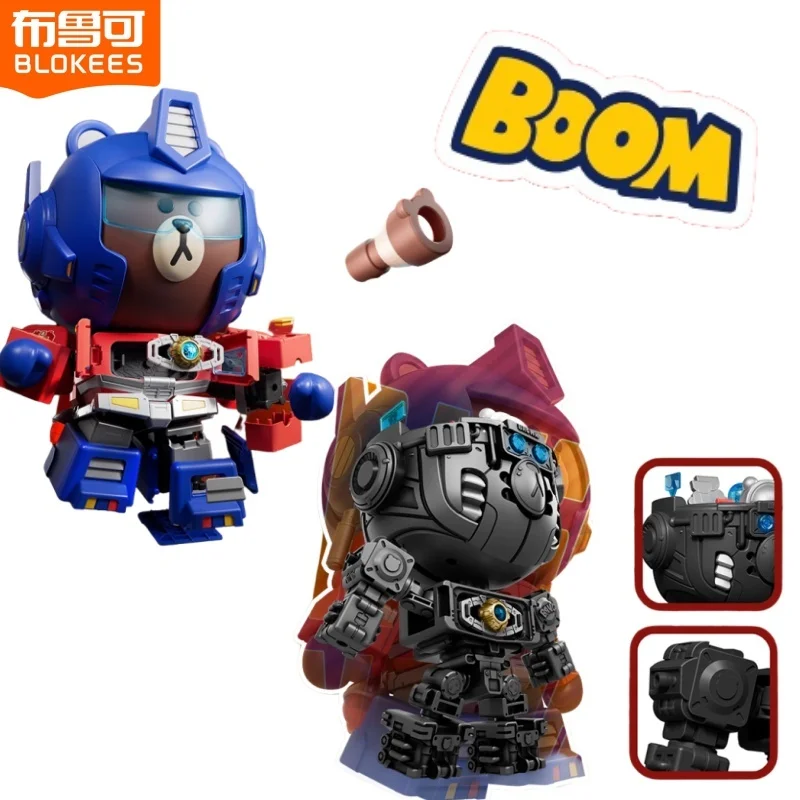 

Строительный блок BLOKEES, человек Optimus Prime, игрушка с коричневым медведем, MEGA, милое и крутое издание, подвижность, сборка, оригинальные игрушки