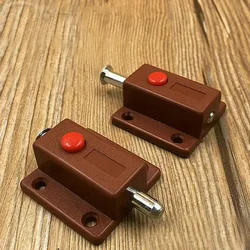 2pcs Window Cabinet Push Button Spring Load Automatic Door Bolt Latches Lock