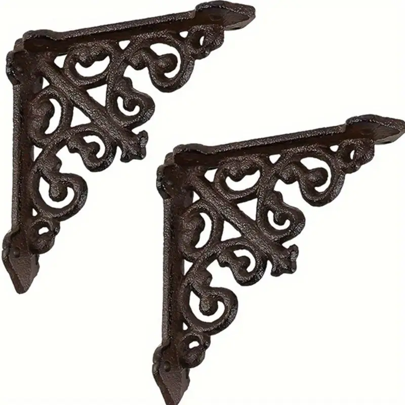1Pc Classic Cast Iron Shelf Brackets Heavy Duty Metal Wall Mounted Support Holder Multi Functional Furniture Hardware Durable