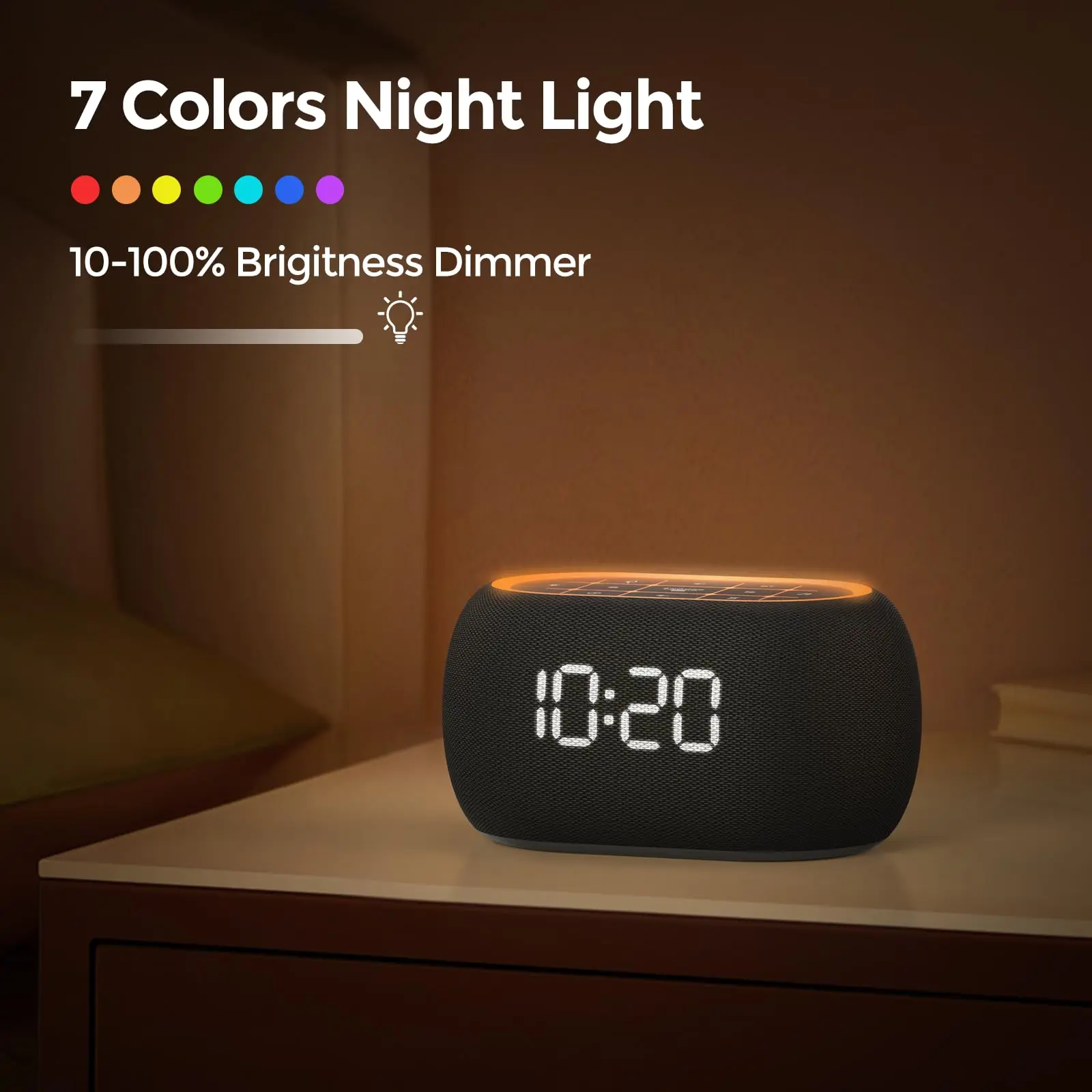 

Bluetooth Speaker with Soothing Alarm Clock, Snooze Wake-up Service, 21 Soothing Sound, Light, White Noise Machine, 3 Styles