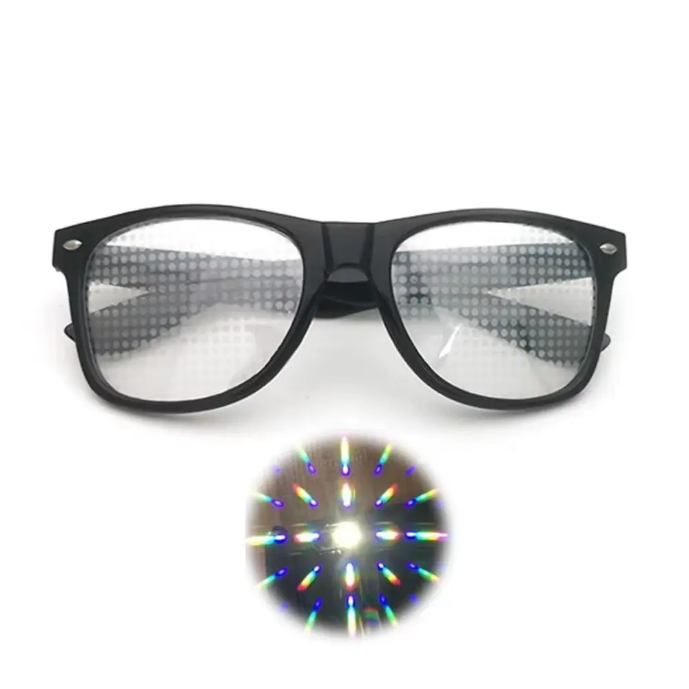 Unique Diffraction Glasses Heart Star Snowflake Funny 3D Prism Effect Glasses Mirror Light Light Refraction