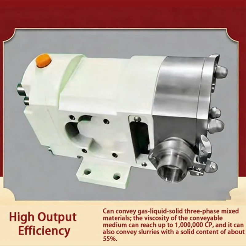 Food Standard Stainless Steel Rotor  Lobe Pump Head Sugar Syrup or Liquids Transfer Pumps Sauce/Yoghurt Rotary Lobe Pump Head