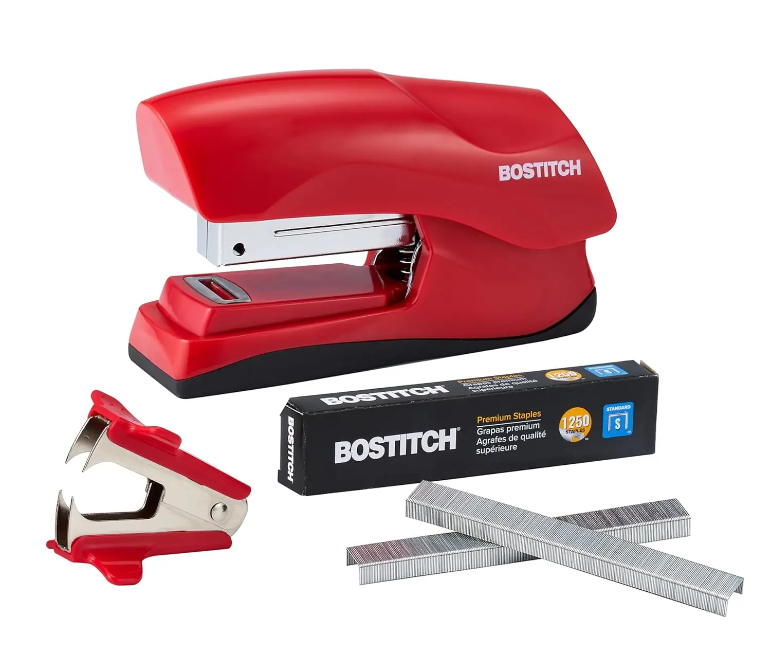

Heavy Duty 40 Sheet Stapler with 1250 Staples & Staple Remover, No Jam, Desktop, Red