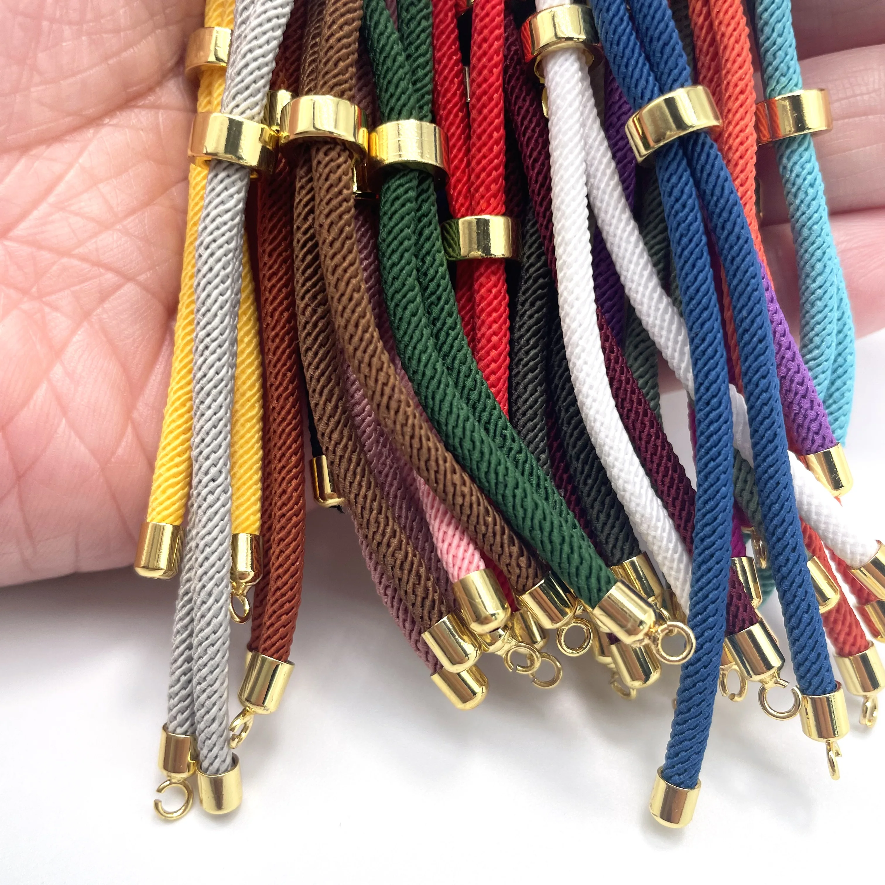 10 قطعة 3 مللي متر ميلان حبل قابل للتعديل سوار معدني النحاس اليدوية محظوظ حبل لصنع المجوهرات والاكسسوارات