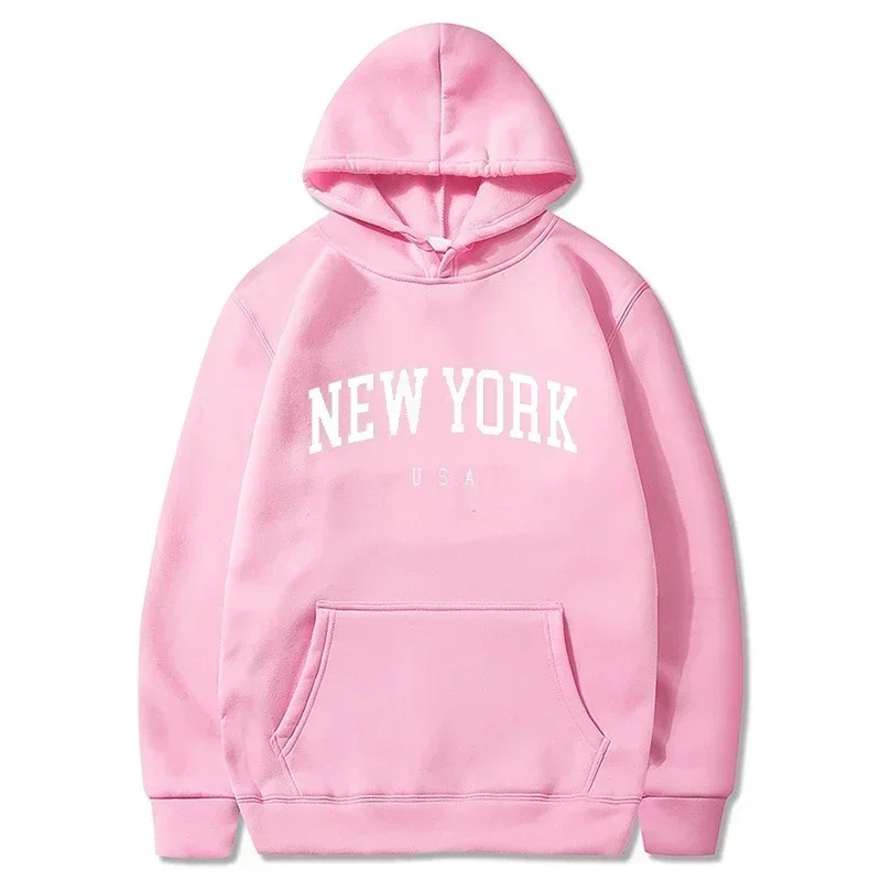 Sudaderas con capucha de la ciudad de Nueva York para hombres y mujeres, sudaderas con estampado de letras, sudaderas gráficas,