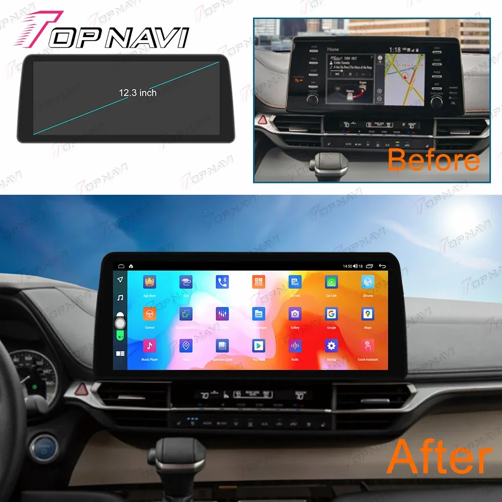 Topnavi 1920*720 Android 13 12.3 Inch Car Radio Car Audio System for Toyota Senna 2021 Auto Electronics GPS Navigation