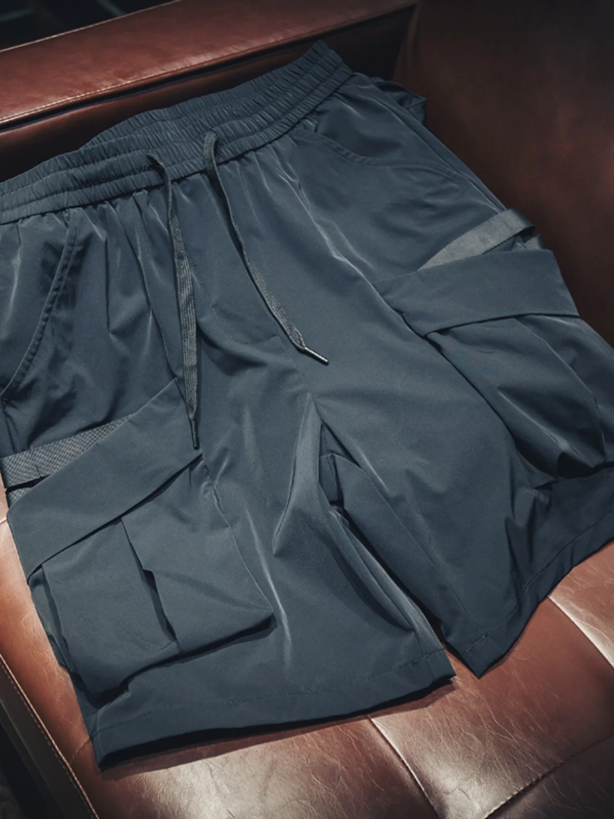 ملابس العمل اليابانية الرجعية الرجال فضفاضة تناسب كوي الجافة Sli ort السراويل الصيف عارضة كبيرة الحجم خمس نقاط السراويل