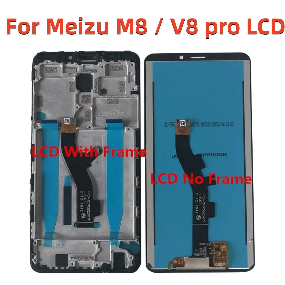 

5.7"Original For Meizu M8 M813H M1813 LCD Display Screen 4GB 64GB Frame Touch Panel Digitizer For Meizu V8 Pro M813Q LCD