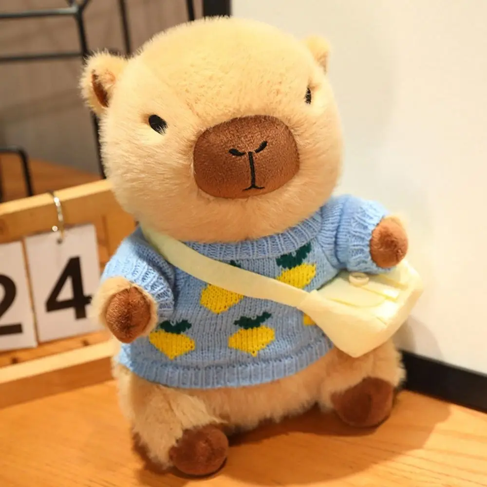 Cute Capybara Stuffed Animal Doll with Sweater DIY Doll Dress Up Capybara Plush Toy for Kids Girls Gift