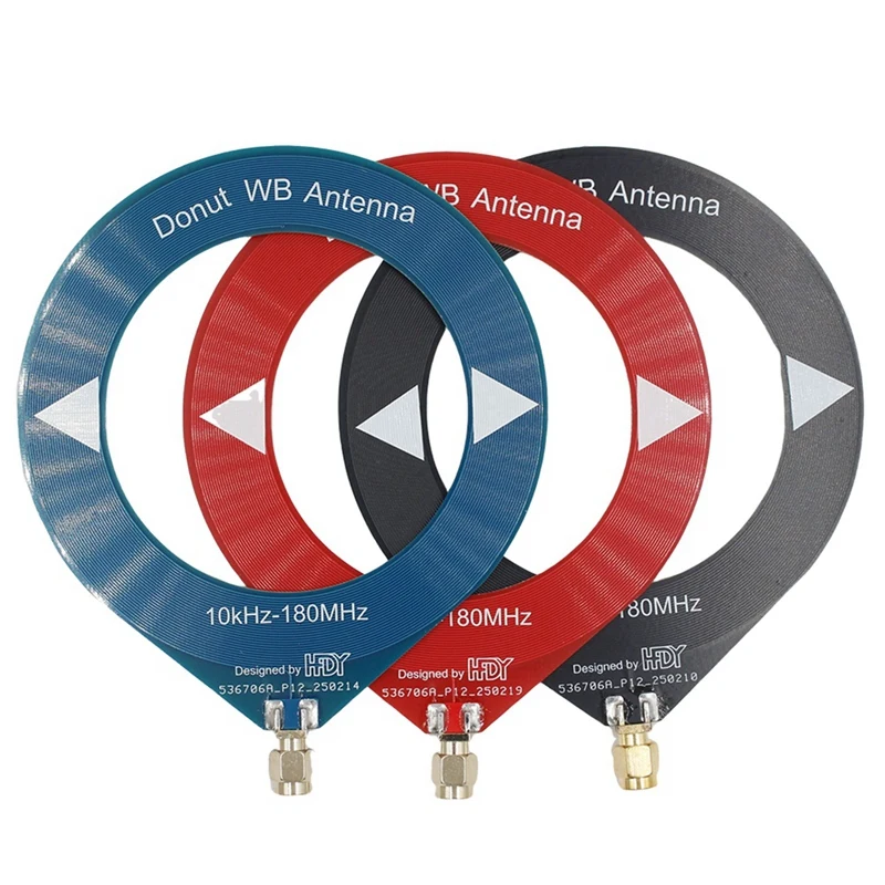 10Khz-180Mhz Mini Circle Antenna All Band Coverage Ring Donut Antenna Supports Shortwave/Medium Wave SDR Forradio Black