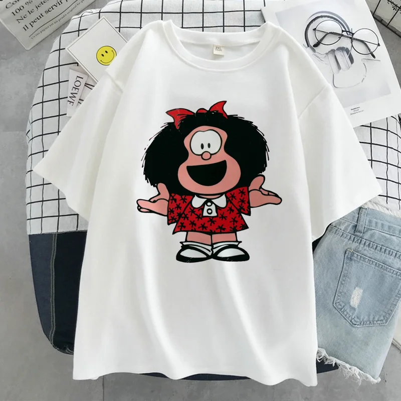 

Malda Cartoon Kawaii Aphic Print Tirt Women's Harajuku Sle Casual Comfortable Fit aphic Tee Other Material 00%