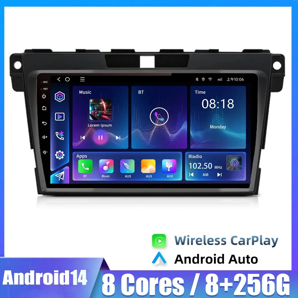 

Автомагнитола на Android 14,0, мультимедийный плеер, Авторадио для Mazda Cx-7 cx7 2008-2014 2015, Carplay, GPS, стерео, головное устройство NO 2 DIN, DVD