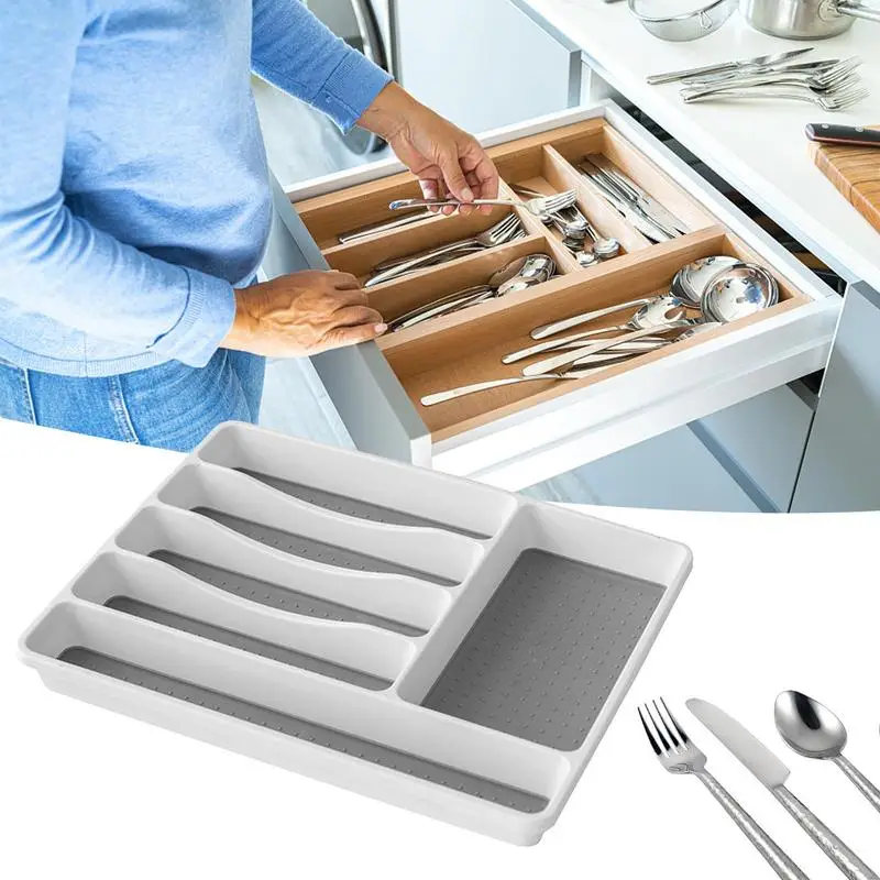 Flatware Storage Case Expandable Utensil Tray Cutlery Storage Holder Cutlery Organiser Multifunction Pantry Organizer For Home