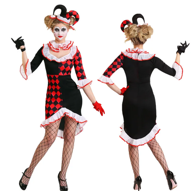 2025 New loween Ghost Doll Cosplay Performance Costume Carnival Terror Doll Clown Resurrection Women's Traditional Stage Wear