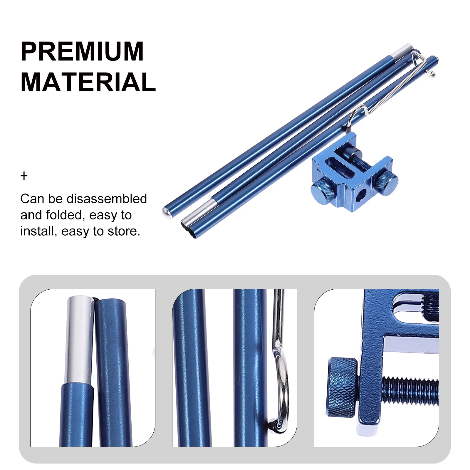 

Folding Lamp Pole 1-Hook Outdoor Lamp Holder Aluminum Alloy Camping Light Bracket Rust-Resistant Lightweight Mini Picnic Table