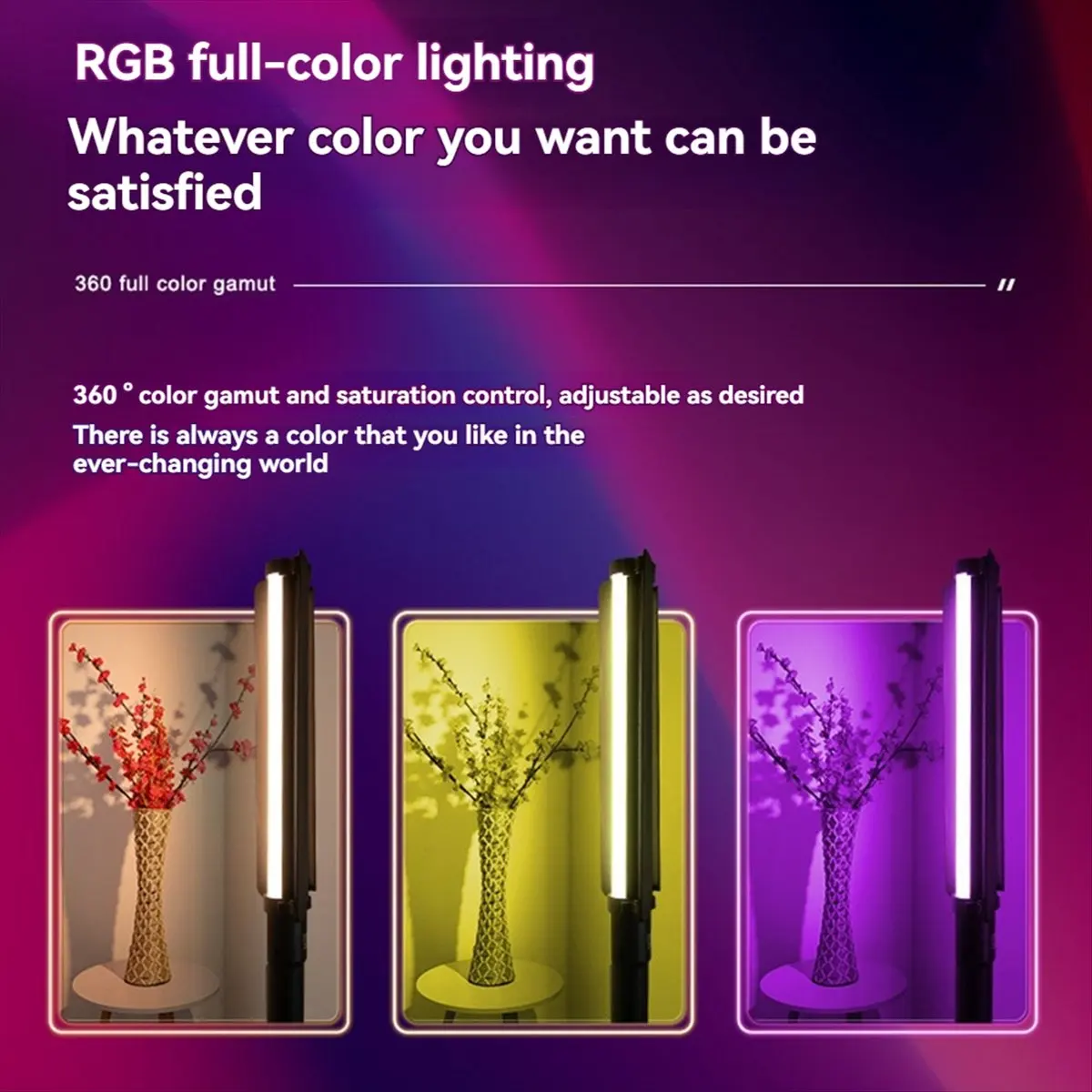 Okay RGB Handheld Light Wand 20W LED Light Stick Dimmable 2700K-7500K Photography Lighting Tube Light with Remote EU Plug