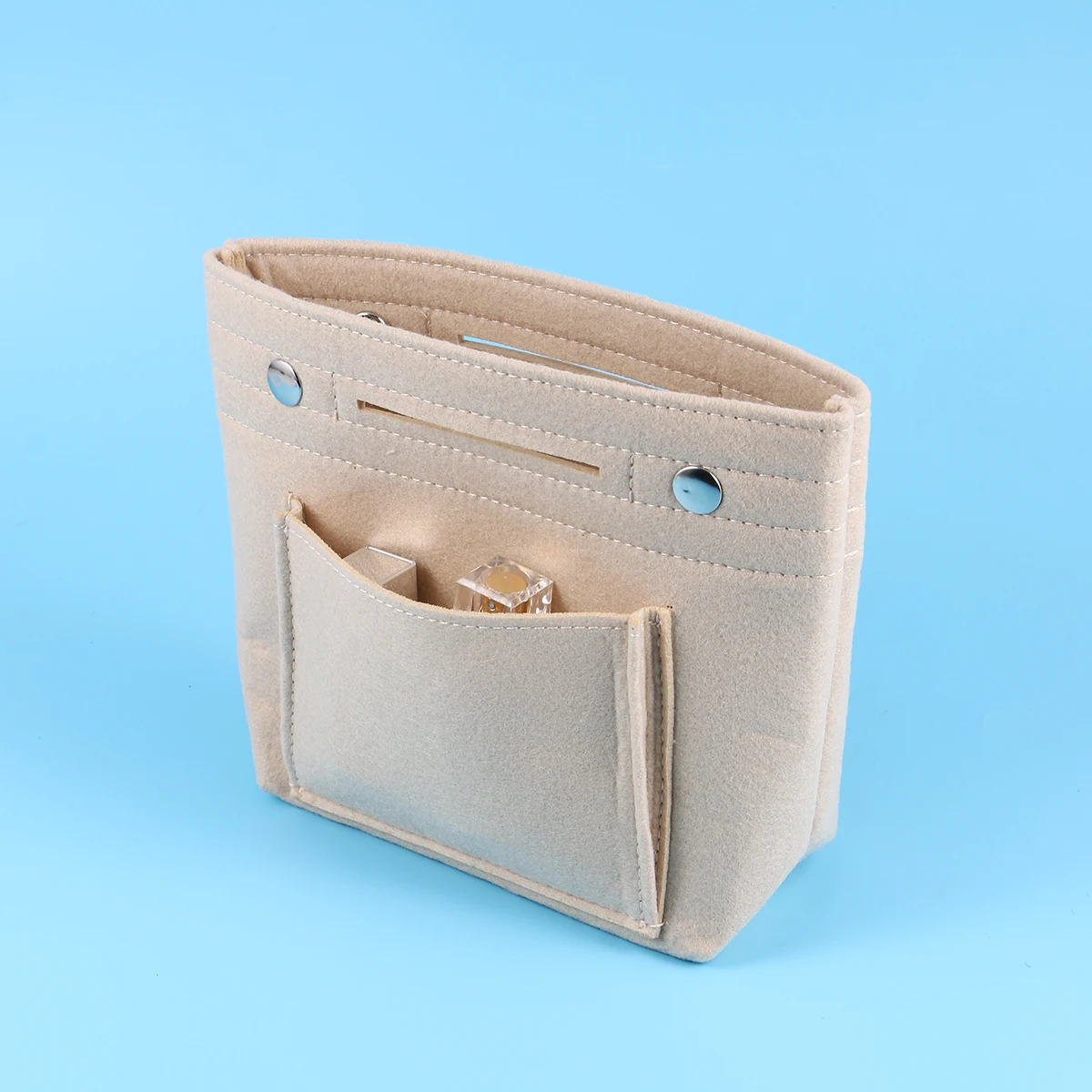 

Felt Cloth Bag Lightweight Women ganizer Makeup ganizer Multi Pockets Makeup Storage Travel Daily Essentials