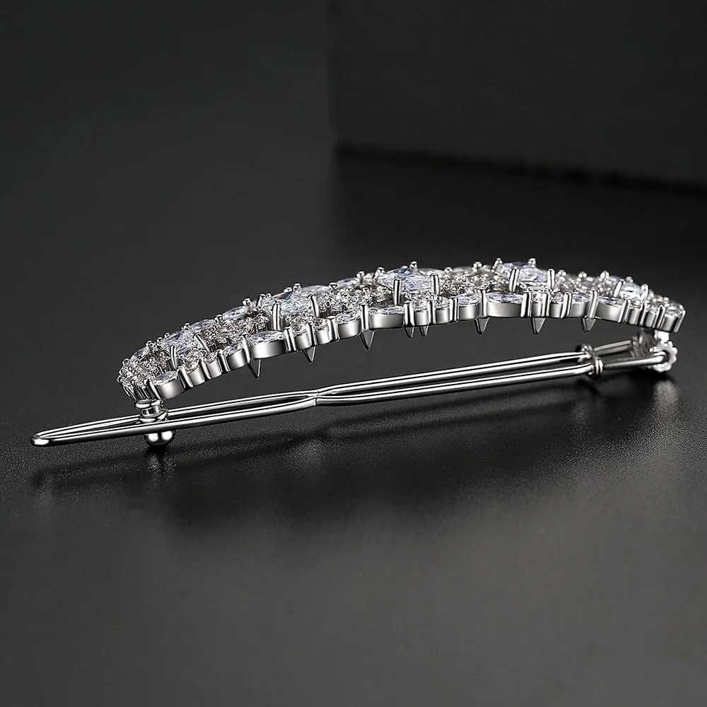 LUOTEEMI Geometric Micro Clear Cubic Zirconia Hairpins for Women Girls Dating Wedding Party Jewelry Hair Ornament Accessories