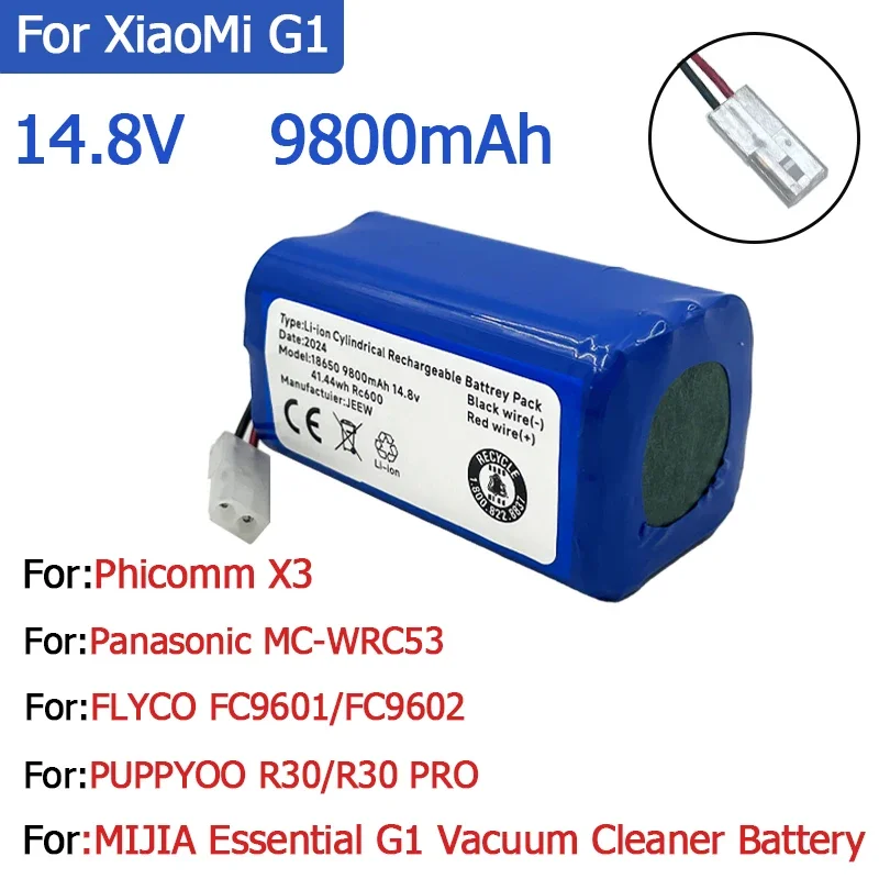 14.8V lithium ion battery 18650 battery pack for Xiaomi G1 Mi Essential MJSTG1 robot vacuum cleaner,for Panasonic MC-WRC53