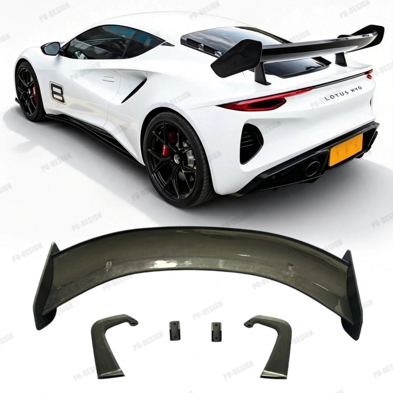 Wholesale Dry Carbon Fiber Rear Wing Trunk Spoiler Car Spoiler for Lotus Emira GT4 Style Body Kit 2022+