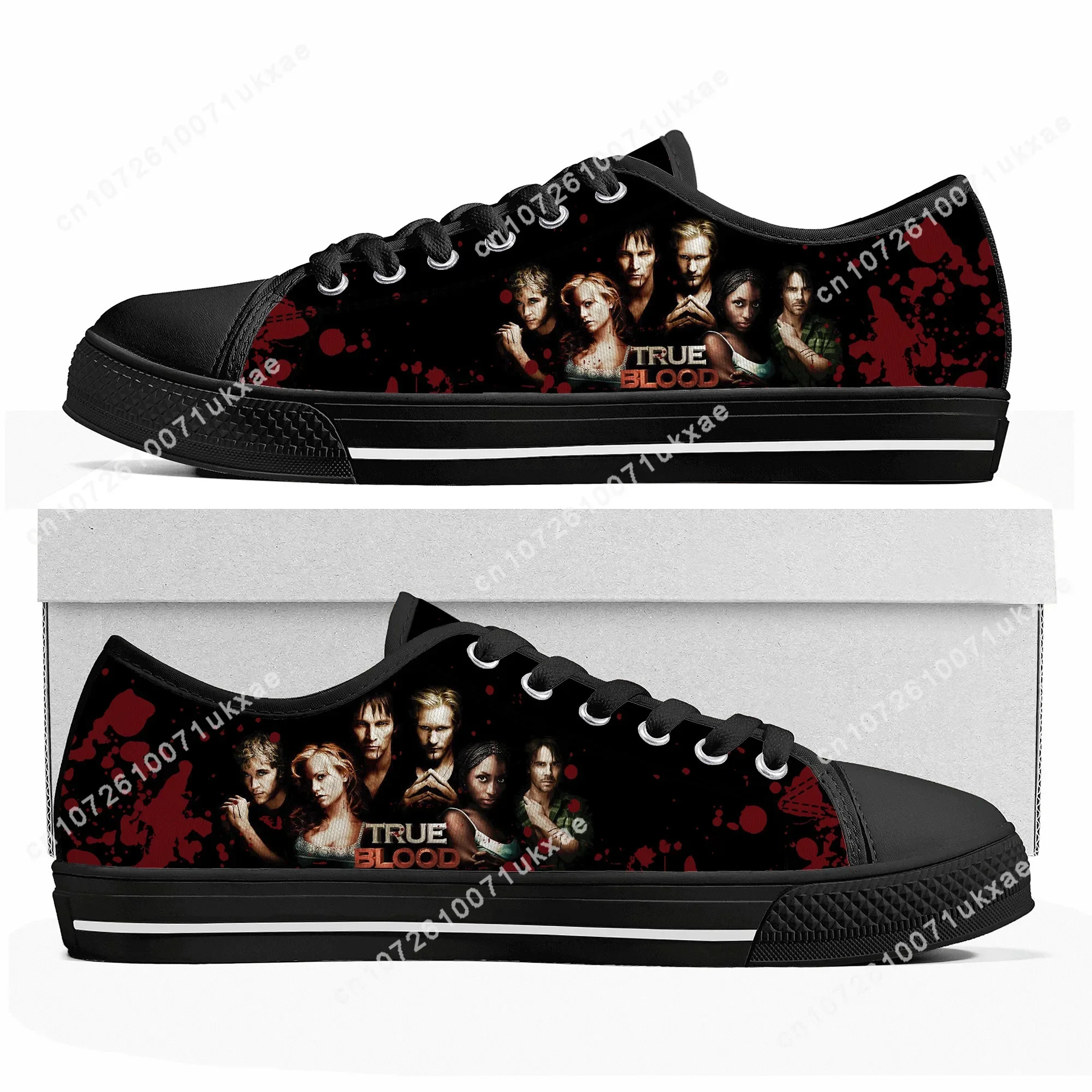 True Blood Low Top Sneakers Mens Womens Teenager Anna Paquin Stephen Moyer Canvas Sneaker couple Casual Shoes Customize DIY Shoe