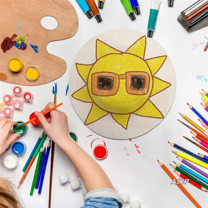 40 قطعة DIY القش قبعة مجموعة الشاطئ الصيف العمل المزارع القبعات للرجال النساء الاطفال كاوبوي حفلة عيد ميلاد الديكور