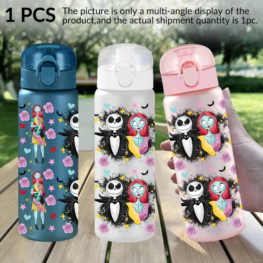 1Pc Disney, Skull, Redhead Girl, 26oz Plastic Water Bottle Sports Water Cup with Lift Rope Birthday/Back To School Gift