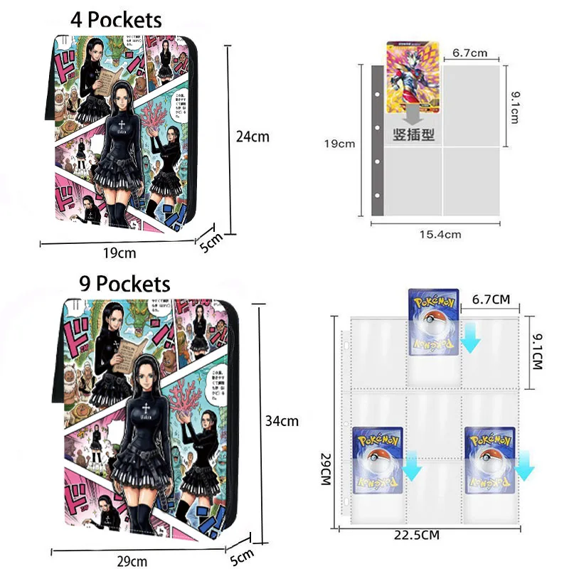 400/900pcs One Piece Card Binder Book Folder 4/9 Card Slots Cards Holder Double Pocket Zipper Card Album Collector