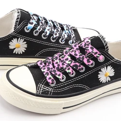 Flat Leopard Print Shoelace Classic Animal Patten Shoelaces for Sneakers Shoe Laces Canvas Zebra Tiger Snake Shoestrings for AF1