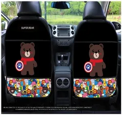 1PCS Car Seat Back Cover Protector for Kids Cartoon Car Anti Kick Mat with Bag Waterproof Car Seat Back Protector Anti Kick Pad