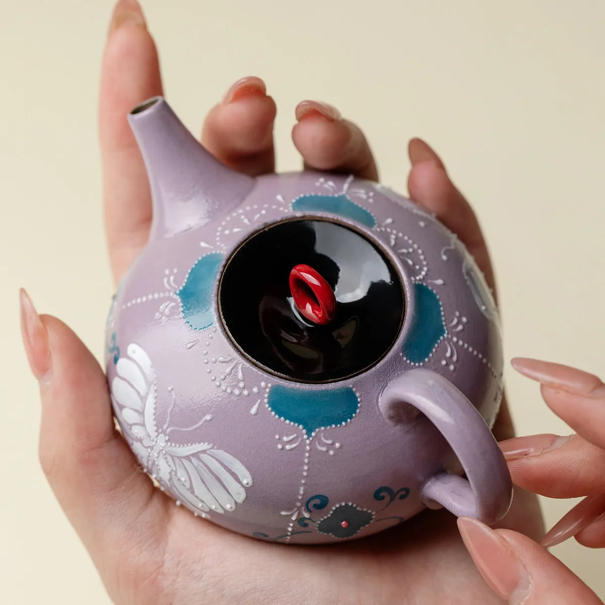 Ino Kiyosong High-Value Hand-Painted Butterfly Ornament Purple Te Household Ceramic Tea Set Exquisite For Women Single