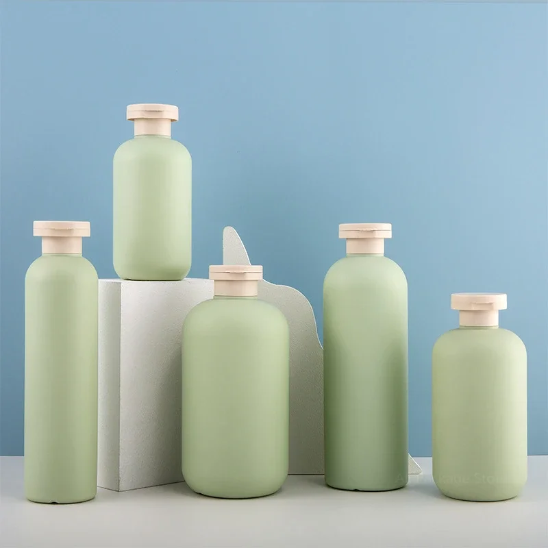 200ml 300ml 500ml Round Shoulder Clamshell Bottle Body Wash Bottle Plush PE A Shampoo Bottle Packaging Material Bottling