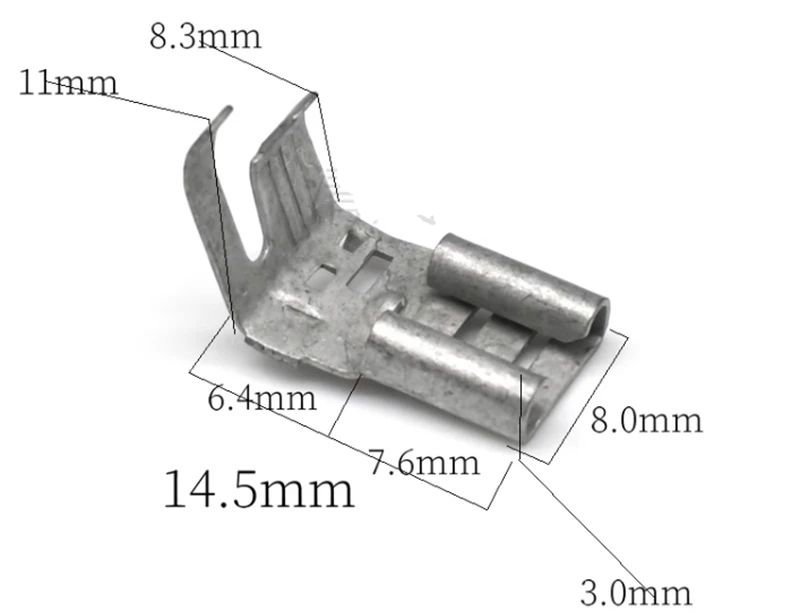 10/50/100Flag Terminal with Lock,Solder Quick Disconnect Crimp Electric Female 6.3mm Faston Terminals