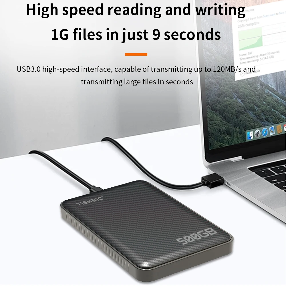 TISHRIC External Hard Drive 1TB 500GB 250GB 2.5 Inch USB 3.0 Portable HDD for PC Laptop Computer PS4 Xbox One TV Digital Data