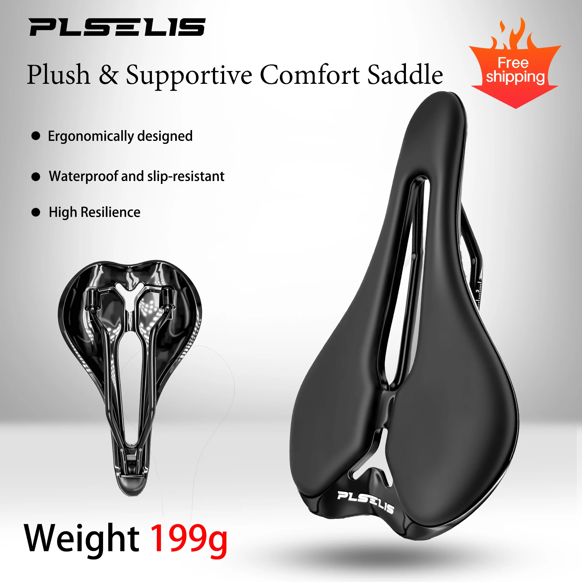 

PLSELIS Road Comfort Saddle: Water-Resistant, Slip-Resistant & Breathable for All-Day Rides
