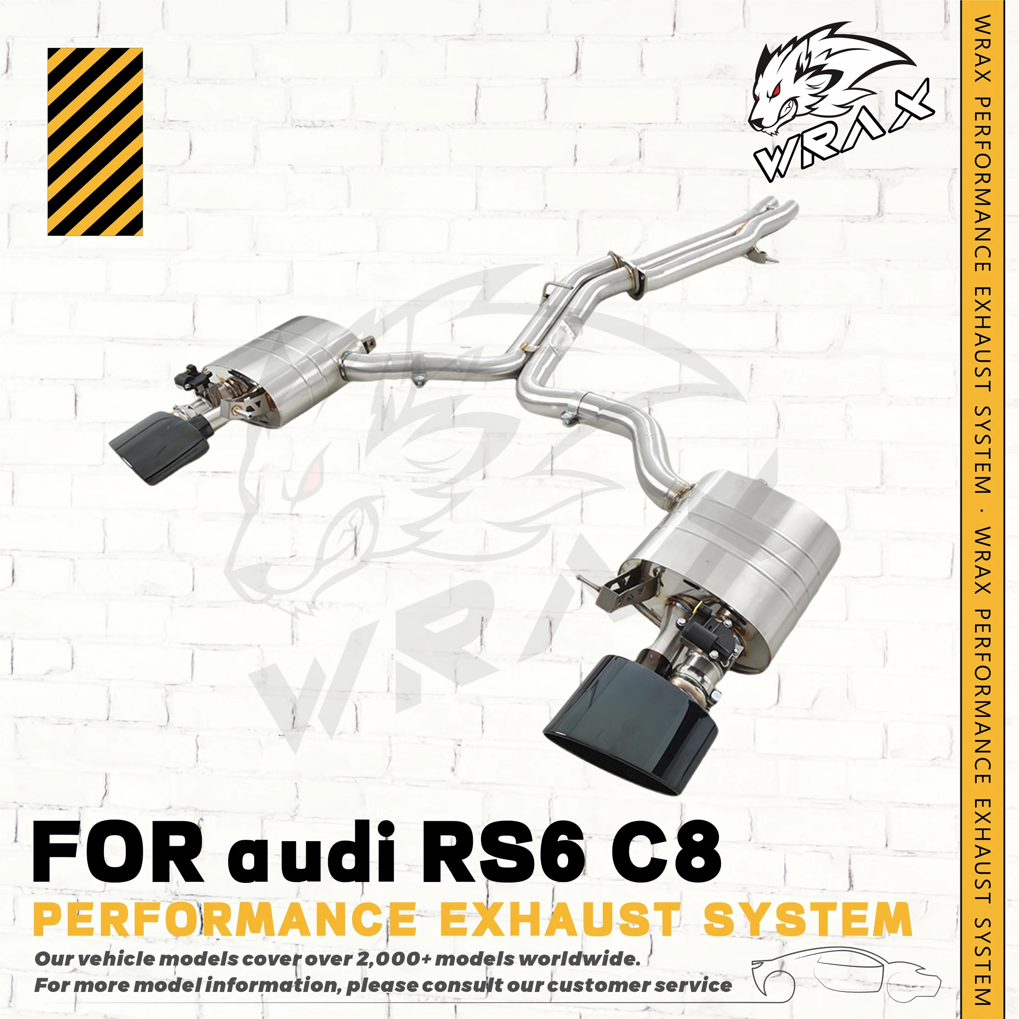 

WRAX SS304 Exhaust Pipe for RS6/RS7 C8 2019-2023 4.0T Exhaust Control Valve System Automotive Accessories perfect fit Catback
