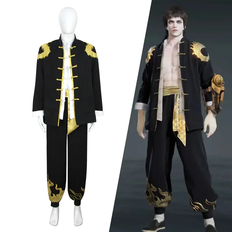 

Game Naraka: Bladepoint Ji Canghai Cosplay Costume Chinese Style Black Training Uniform Shirt Man Traditional Festival Suitv;2,r