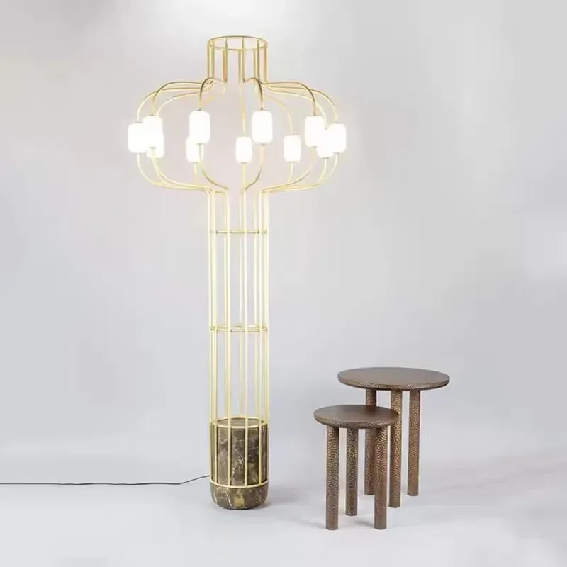 Medieval Modern Style Floor Lamp Luxury Designer Creative Vertical Decorative Light for Villa Hotel Lobby Living Room Soft