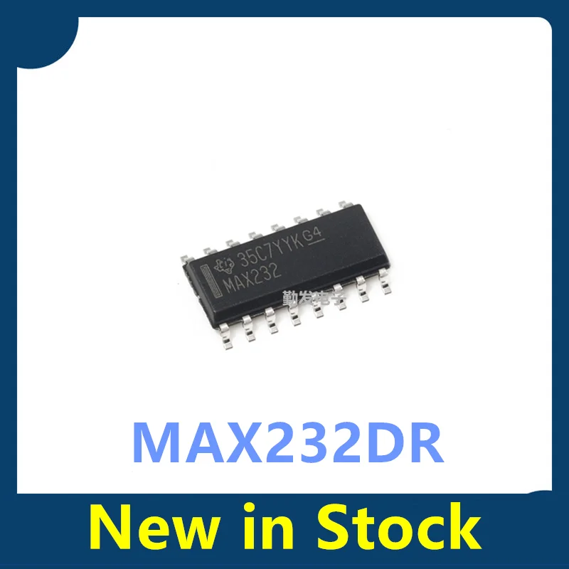 10PCS MAX232DR MAX232 SOP-16 surface-mount RS232 transceiver IC chip – brand new, genuine