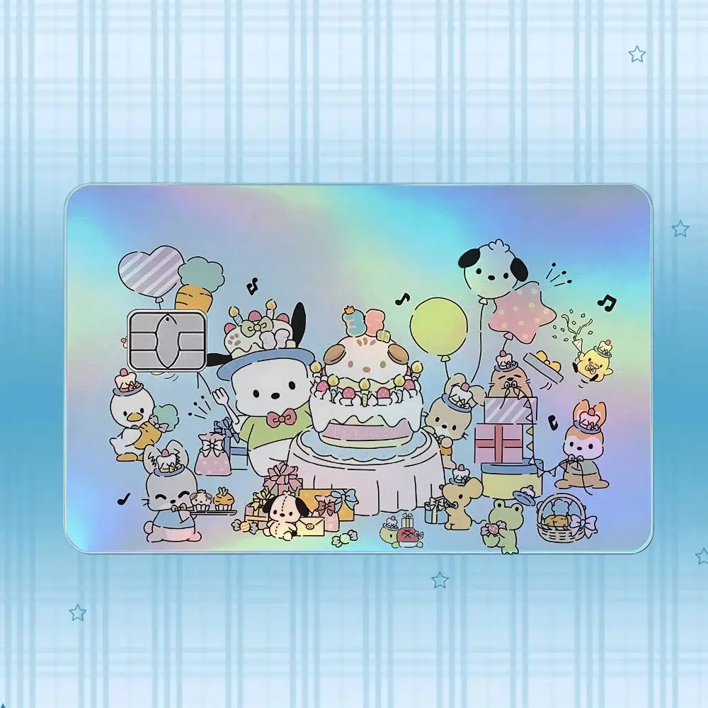 P-Pochacco Laser-Hologramm-Karten-Skin-Aufkleber für Kredit- und Debitkarten – 4 Stück/Set, wasserfester, kratzfester Schutz – Detail 19