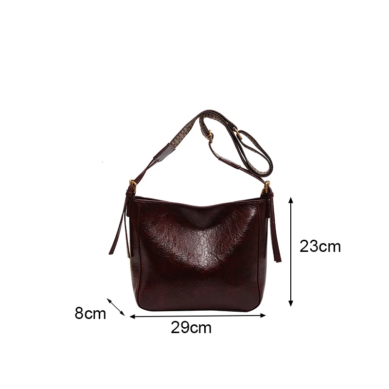 New Crossbody Bag PU Soft Leather Bag Women Fashion Simple Small Square Bag Retro Large Capacity Casual Shoulder Bag