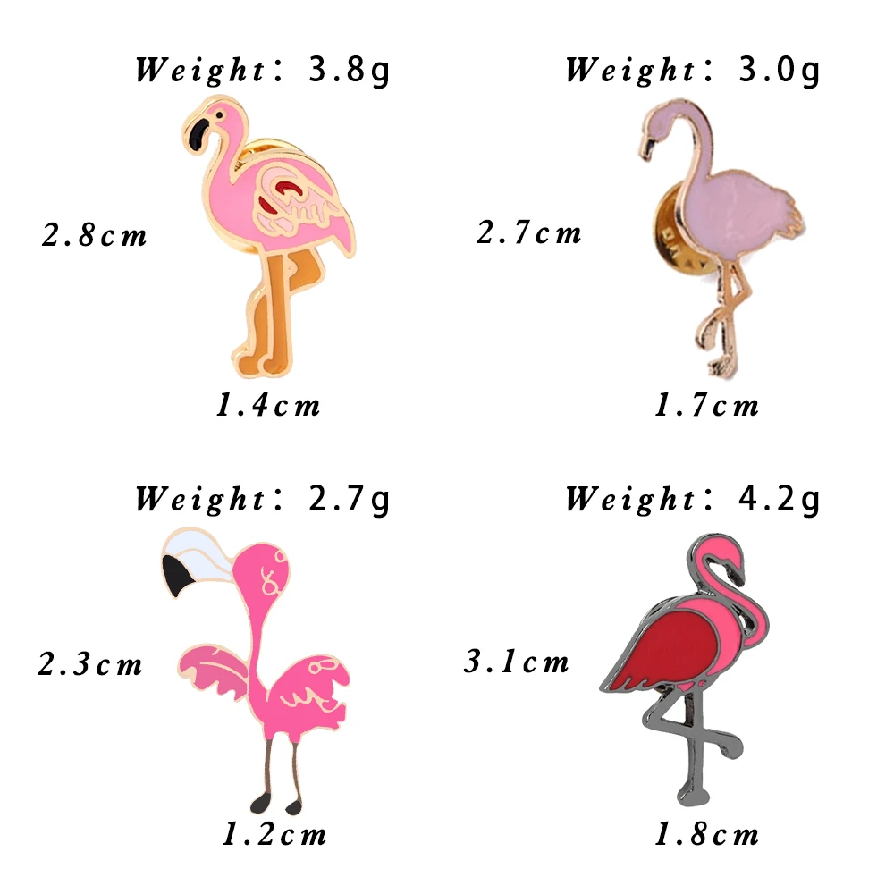 Unwavering Love! Couple Flamingo Cartoon Brooches Cute Animal Enamel Badges Clothes Lapel Pins Bag Jewelry Gift for Friends Kids