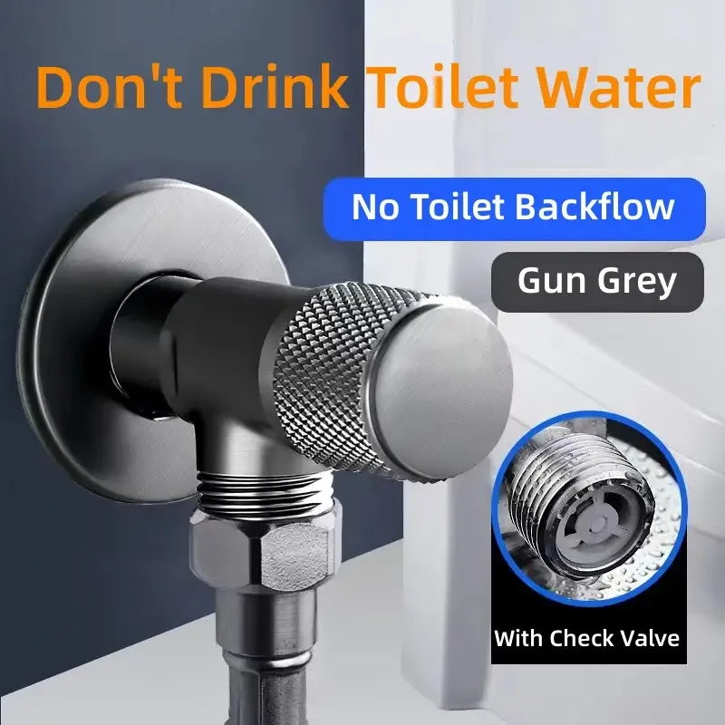 

Toilet Angle Valve Gray Inlet Valve Bathroom Outlet Valve G1/2 Basin Sink Diverter Kitchen Sink Wash Basin Water Stop Faucets