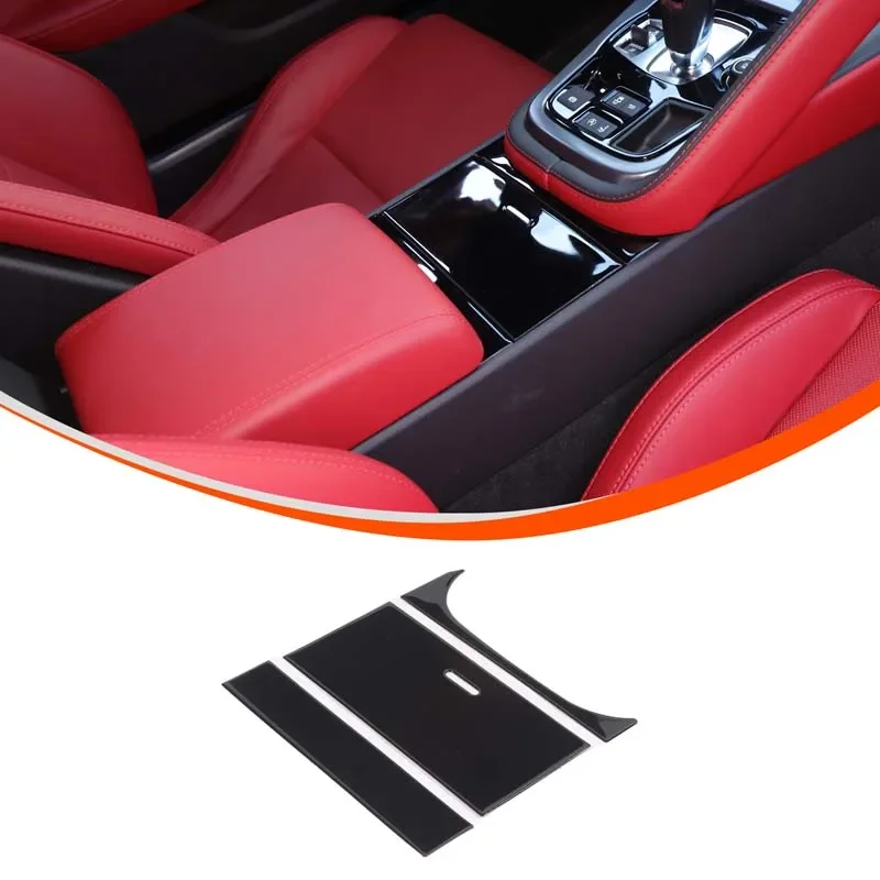 For 2013-2024 Jaguar F-TYPE Soft Car Central Control Storage Box Panel Trim Stickers Decorative Car Accessories